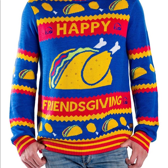 Tipsy Elves Taco Bell Happy Friendsgiving UNISEX Sweater Collector’s Item - Picture 5 of 7